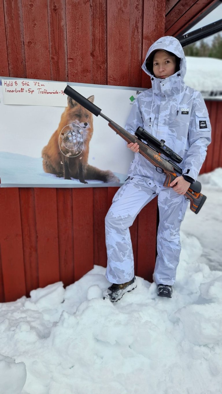 Valeria har også prøvd seg på jaktfelt.