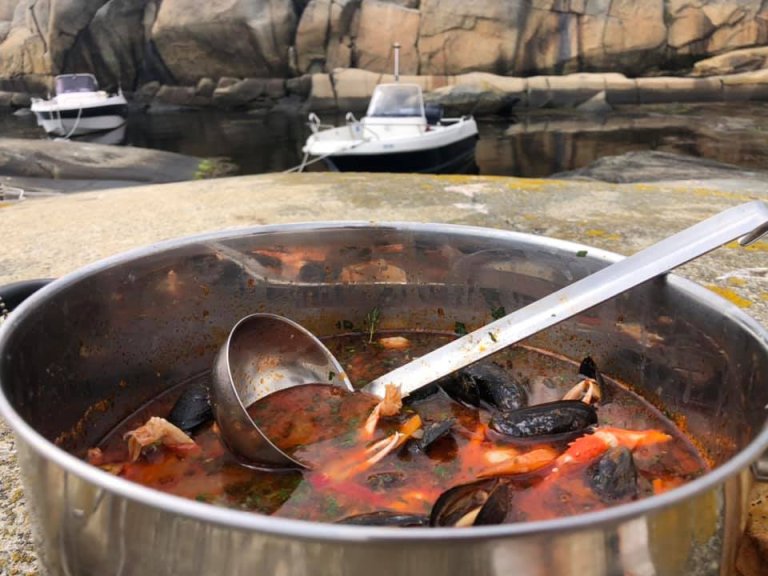 Matlaging i naturen med ingredienser far naturen