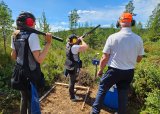 Jaktskytterskolen Nomader trener på haglebane 1 torsdag 10 juli 2025