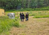 Jaktskytterskolen Nomader trener på haglebane 1 torsdag 24 april 2025