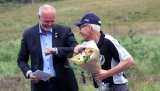 Varaordfører i Gjerstad kommune, Steinar Pedersen (H) og leder i Gjerstad Jeger- og Fiskerforening, Jostein Vestøl.