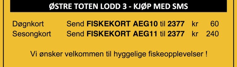 sms plakat 2016 fiske kort Østre Toten JFF Lodd Nr 3