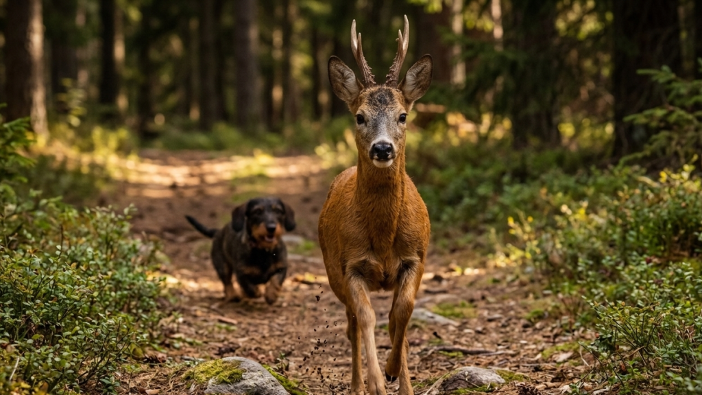 Introjakt rådyrjakt med drivende hund