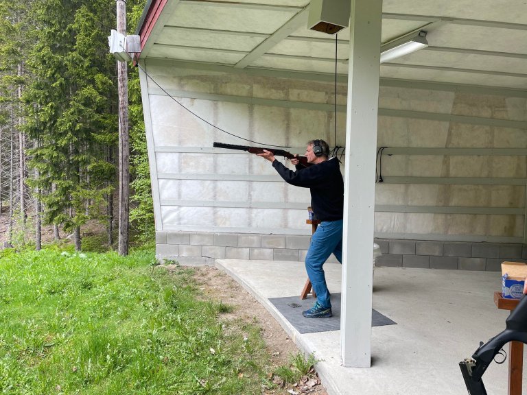 Trond i farta på trap banen.