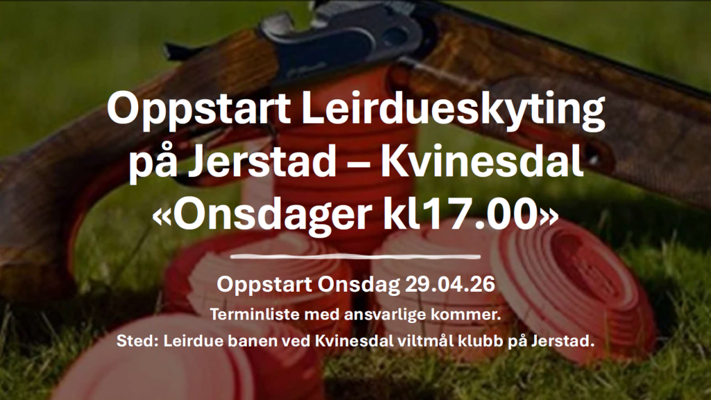 Lerdueskyting Onsdager på Viltmålbanen på Jerstad - 23-09-2026